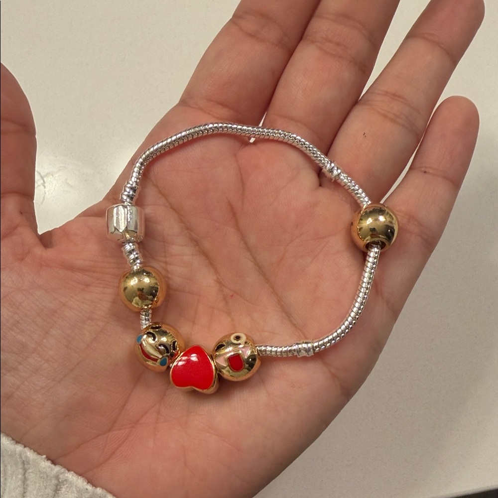 Gold and Silver Emoji Charm Bracelet - Picture 3 of 3